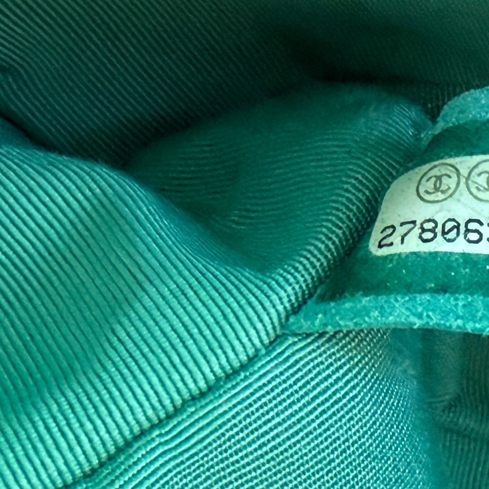 SOLD - CHANEL Green Blue Lambskin LeBoy Flap Bag Old Medium GHW - Picture 12 of 13
